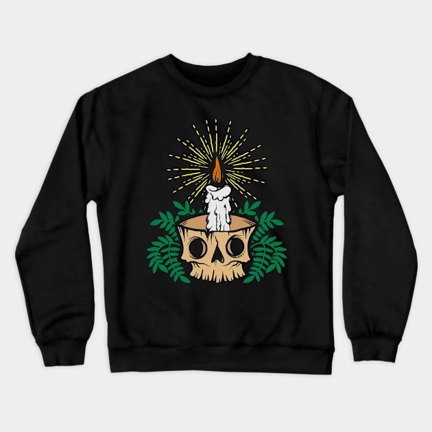 Skull Candle Holder Crewneck Sweatshirt by Vault Emporium